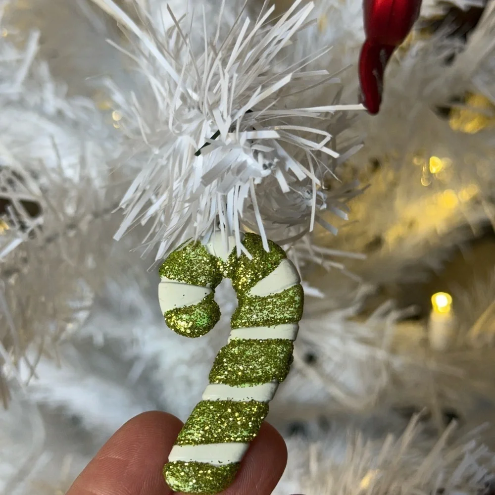 Vintage 1986 Christmas Candy Cane Nutcracker Santa Clause Ornament Set of 26